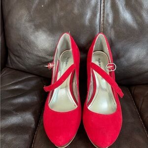 Style & Co. Red Mary Jane Heels with Ankle Strap